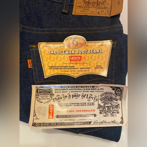 NWT Levi’s Vintage 1981 Saddleman 517 Cowboy Western Boot Denim Jeans Size 42/32 - Picture 1 of 6